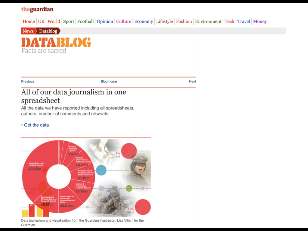 Screenshot of the Guardian Data Blog