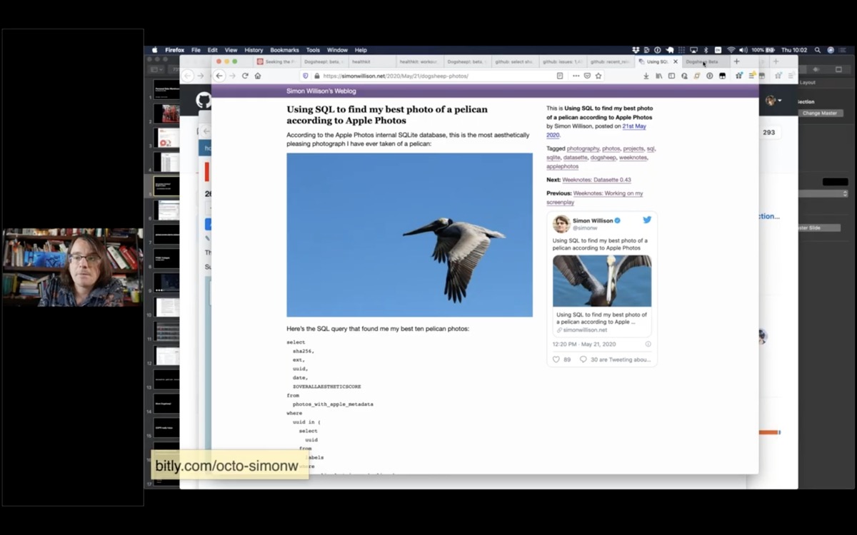 Screenshot of my blog entry about Using SQL to find my best photo of a pelican according to Apple Photos