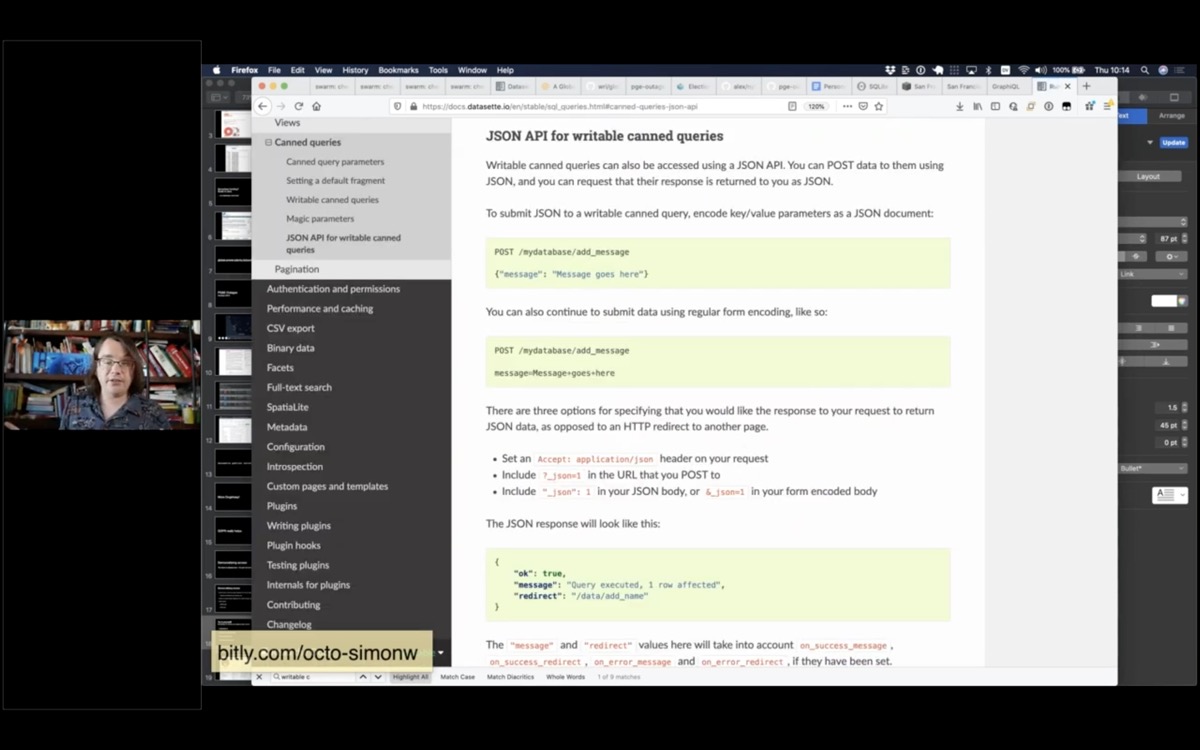 Screenshot of Datasette Canned Query documentation