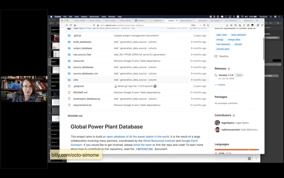 A GitHub repository containing the Global Power Plant Database