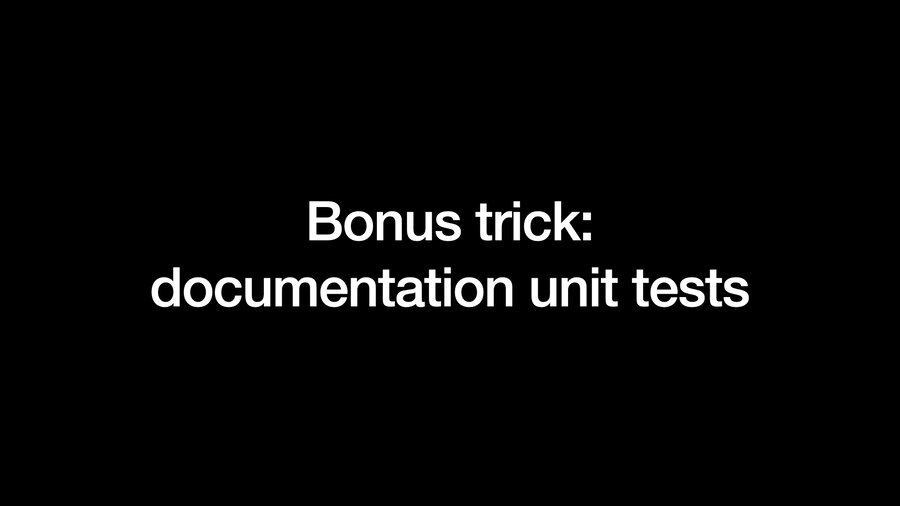 Bonus trick: documentation unit tests
