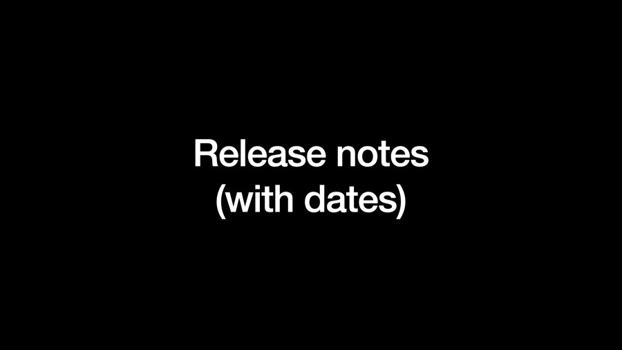 Release notes (with dates)