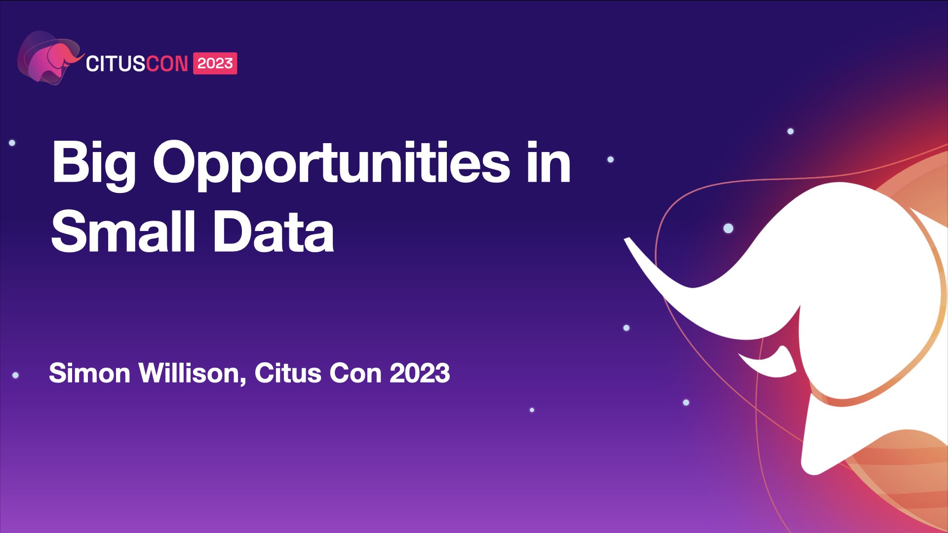 Visit Big Opportunities in Small Data