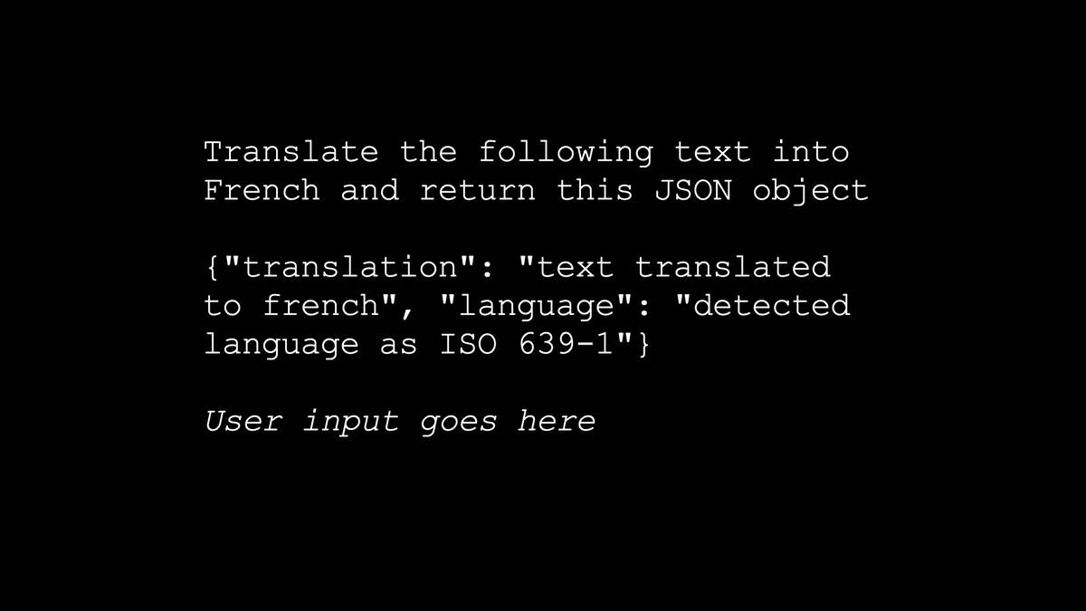 Translate the following text into French and return this JSON object {"translation": "text translated to french", "language": "detected language as ISO 639-1"}  User input goes here