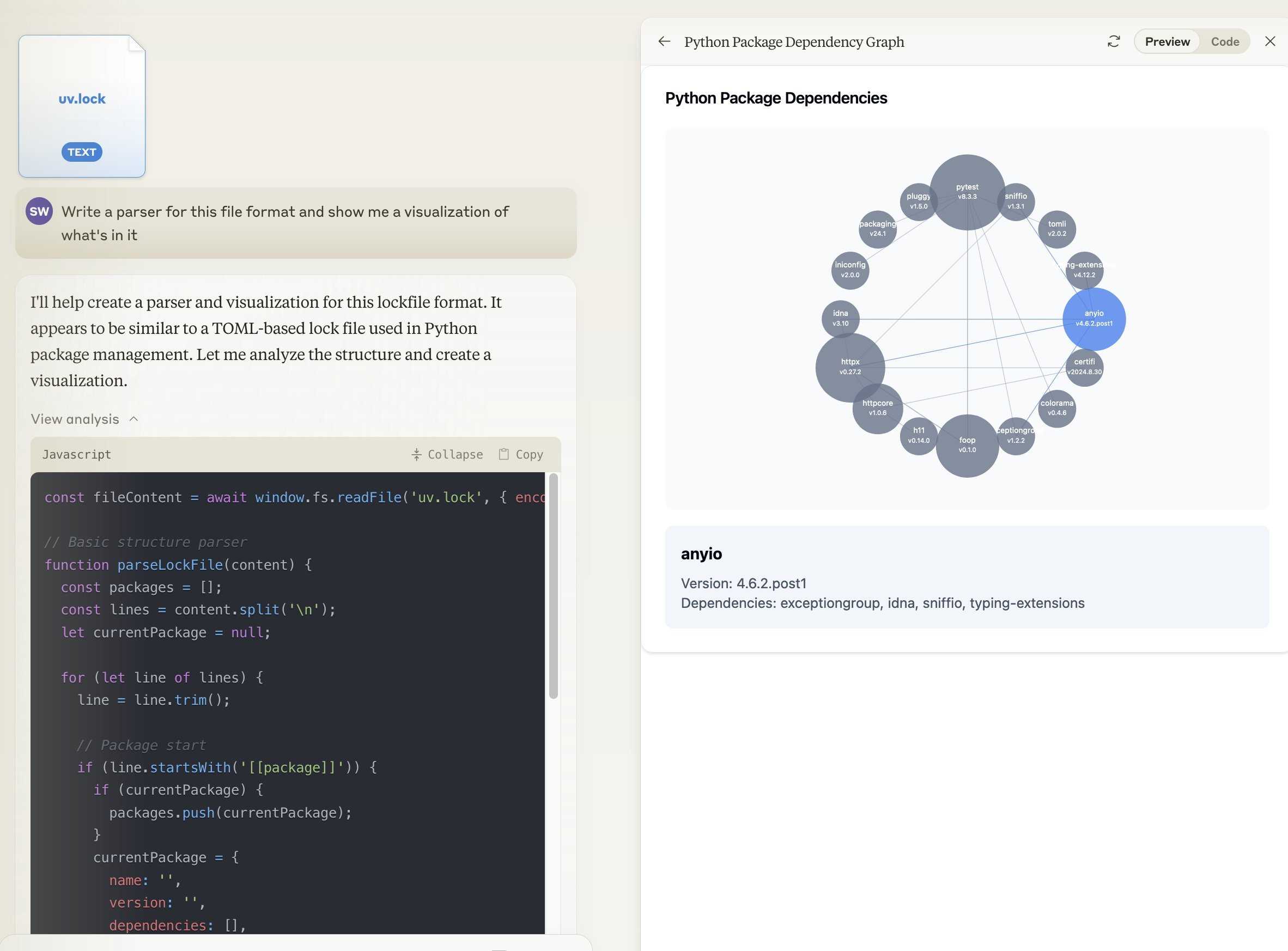 Anthropic released a new feature for their Claude.ai consumer-facing chat bot interface today which they’re calling “the analysis tool”. It’s 