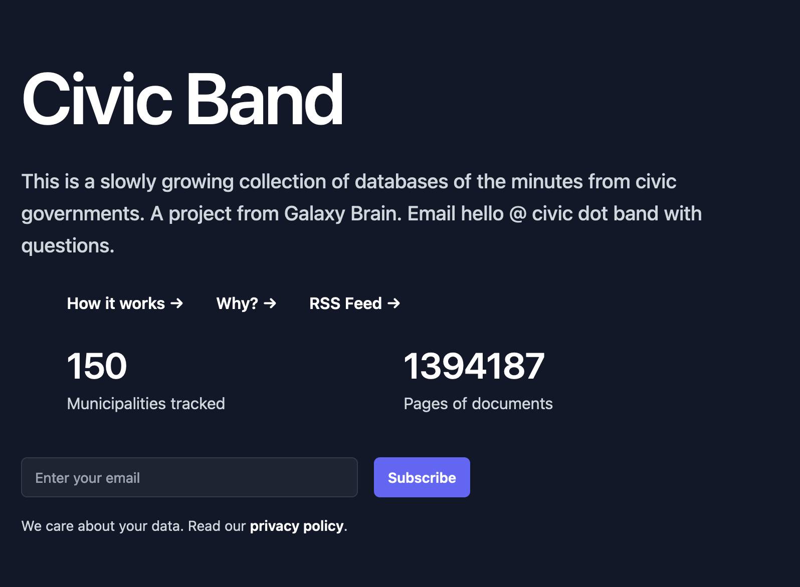 Visit Project: Civic Band - scraping and searching PDF meeting minutes from hundreds of municipalities