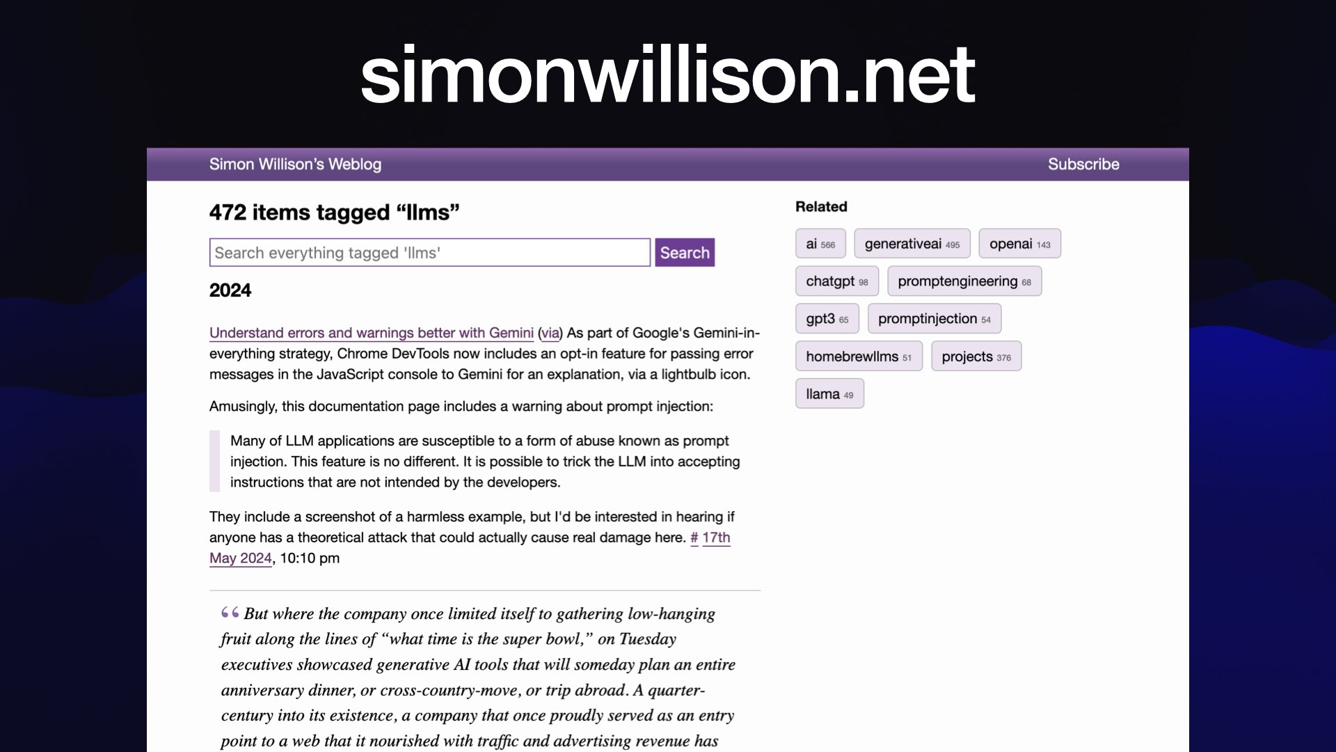 simonwillison.net  472 items tagged “llms”