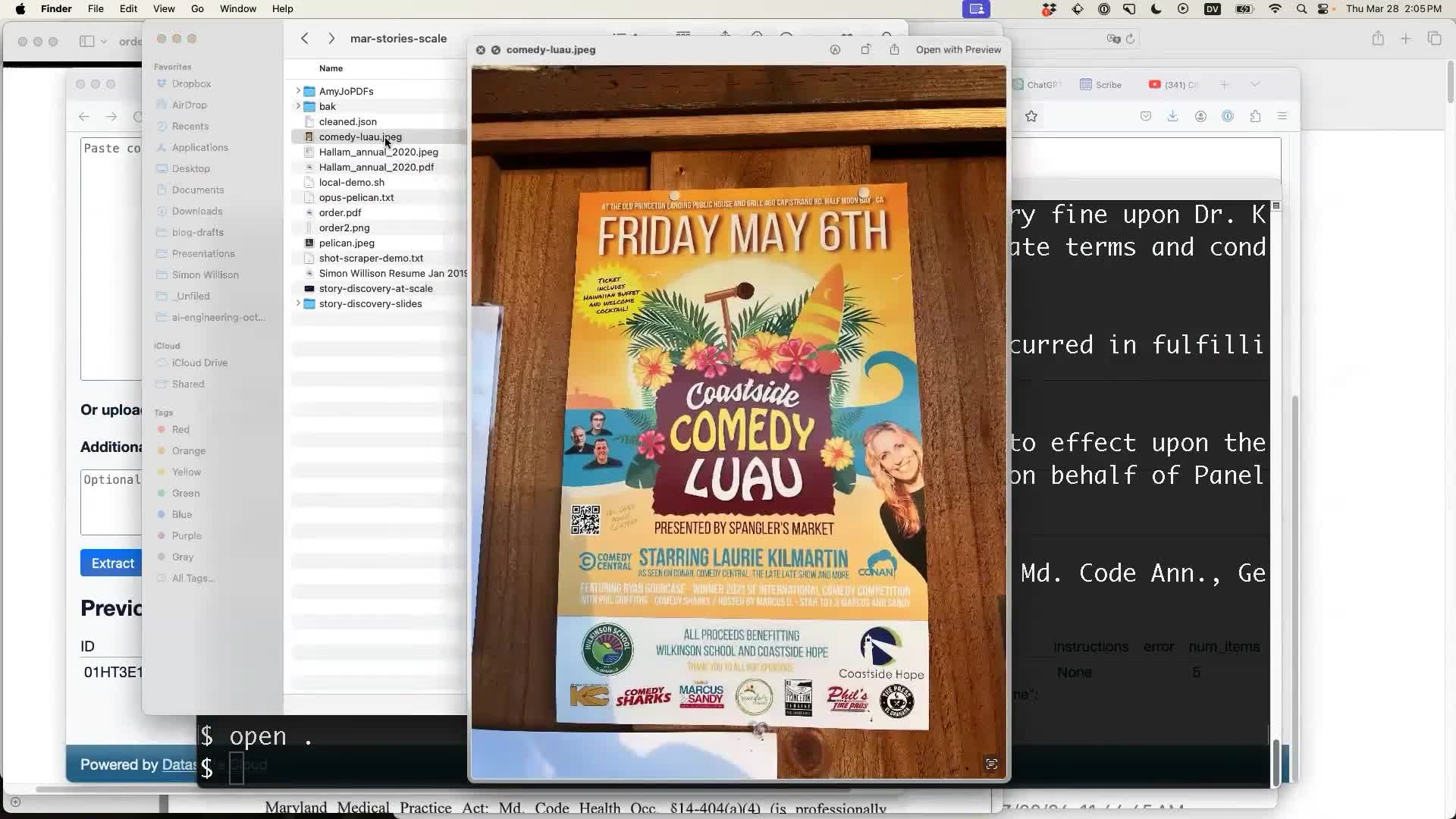 Fridy May 6th Coastside Comedy Luau flier
