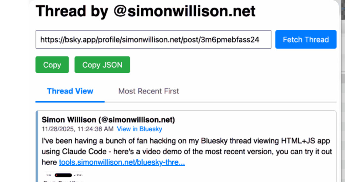 Bluesky Thread Viewer thread by @simonwillison.net