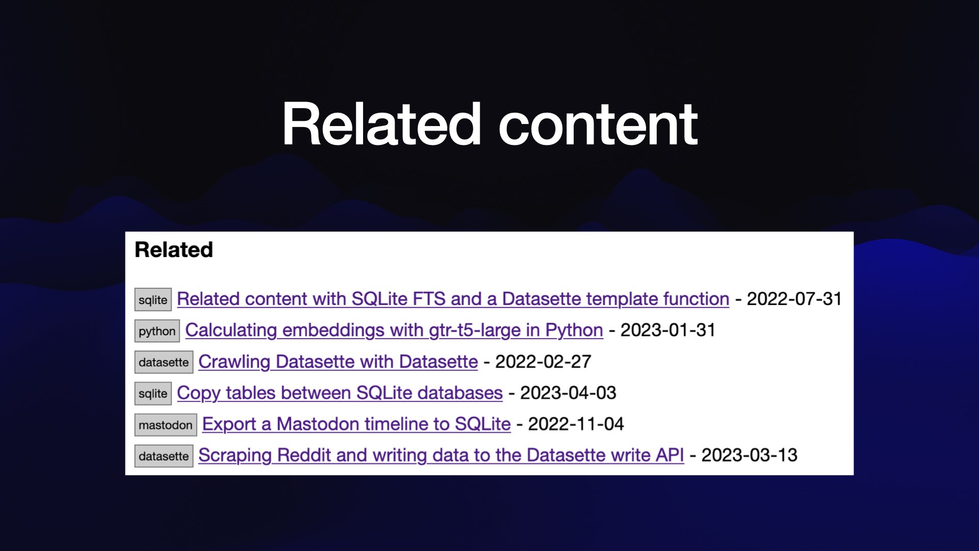 Related content  I list of related TILs