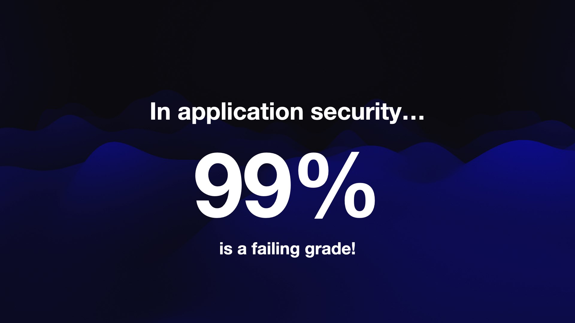 In application security... is a failing grade! 
