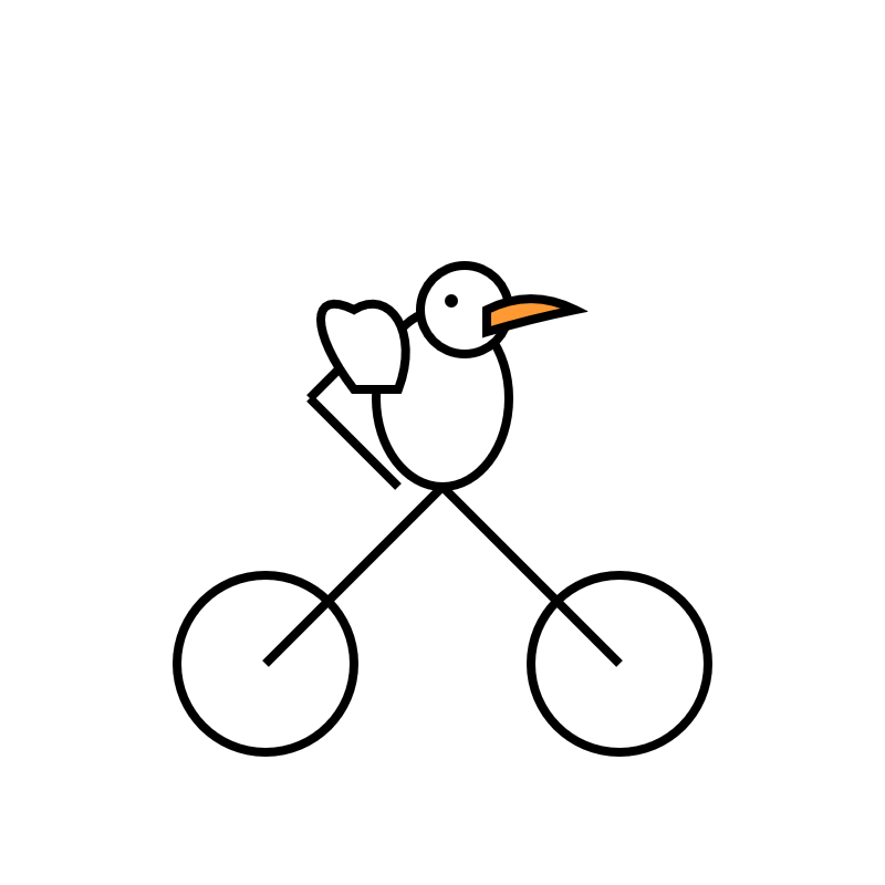 A bit better - no pedals, so they cannot be in the wrong place. The bird has a slightly more majestic beak.