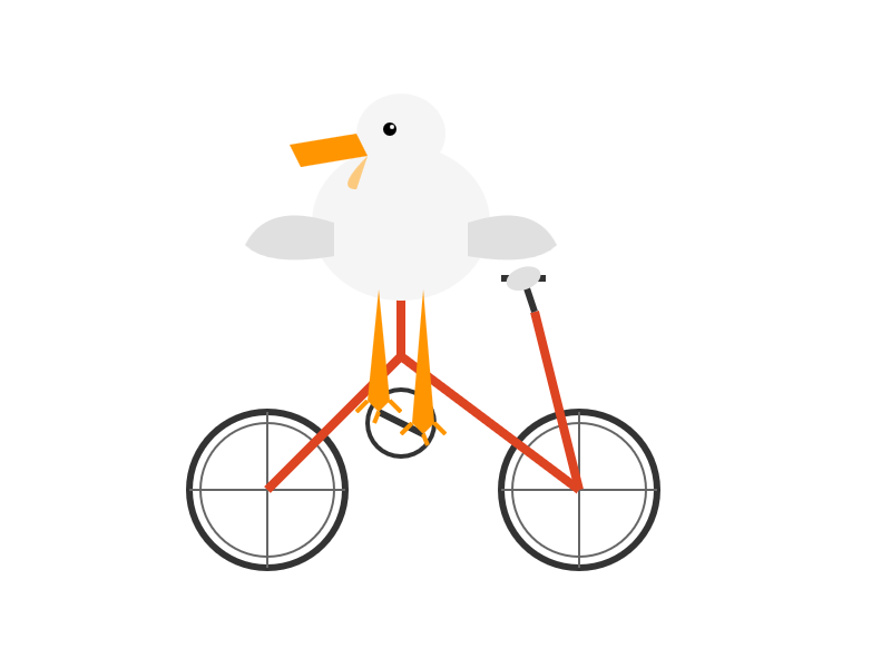 This one has shaded colors for the different parts of the pelican. Still a bad bicycle.
