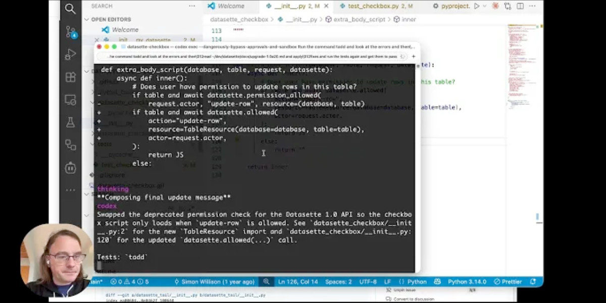 Visit Video + notes on upgrading a Datasette plugin for the latest 1.0 alpha, with help from uv and OpenAI Codex CLI