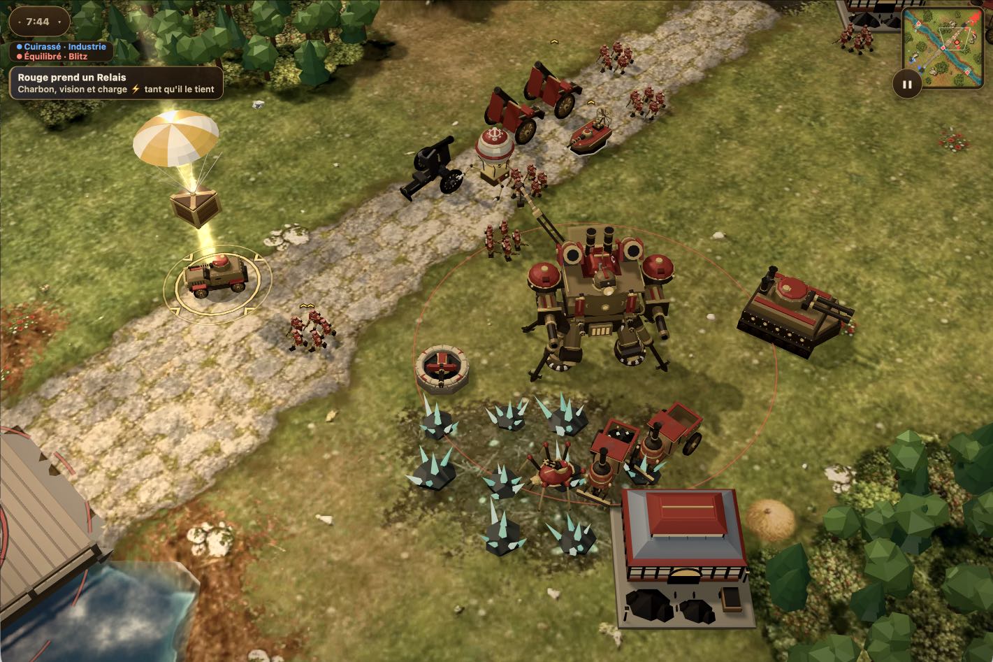 The new buildings are gold and red, there are dirigibles and biplanes, and the Goliath stomping mech has had a total makeover.