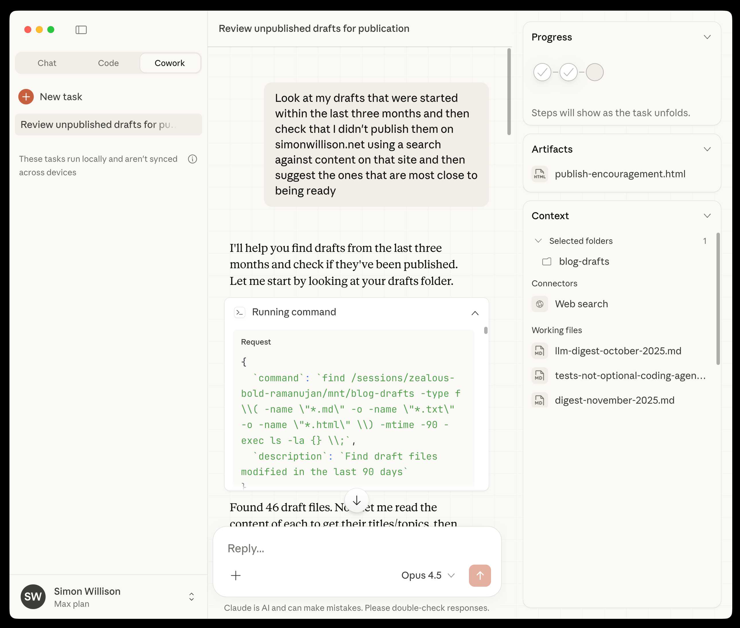 Visit First impressions of Claude Cowork, Anthropic's general agent